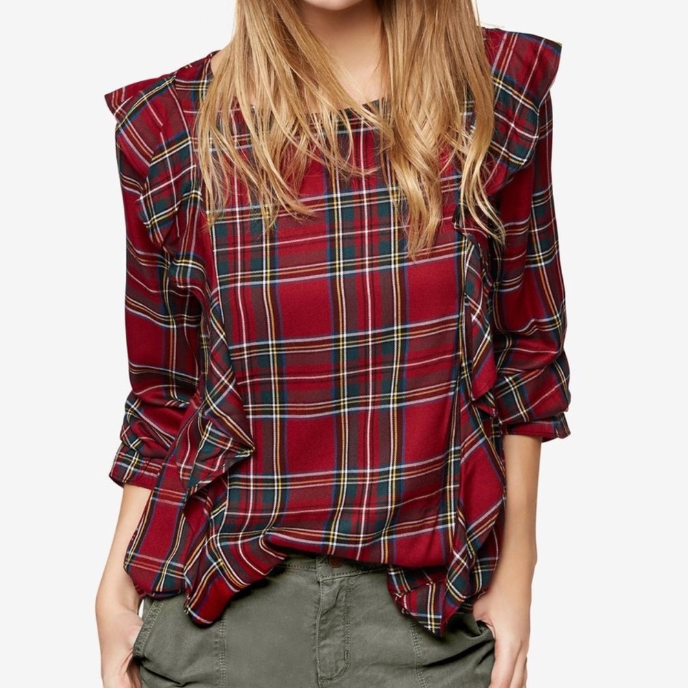 Sanctuary Scout Tartan Ruffle Blouse